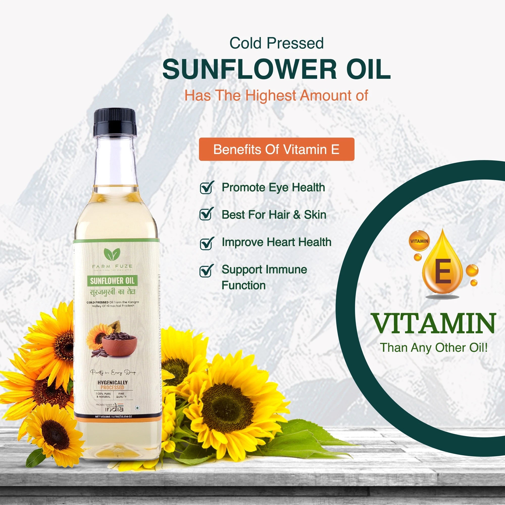 Cold Pressed Sunflower Oil (Surajmukhi Oil)