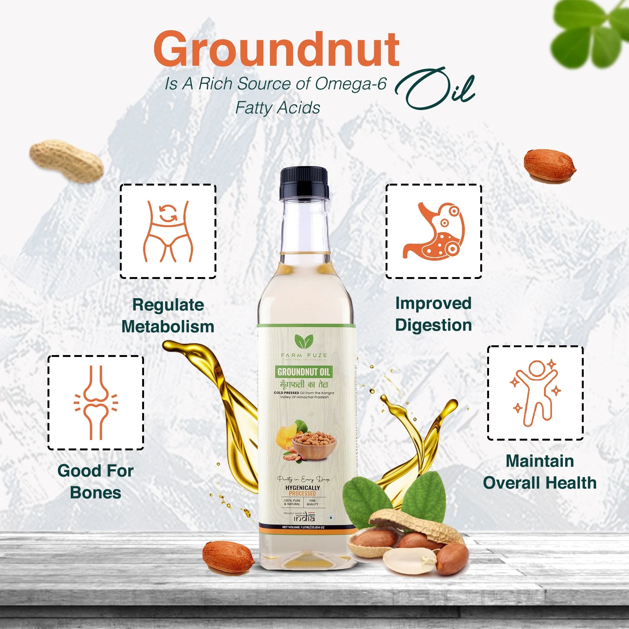 Cold Pressed Groundnut Oil (Mungfali Oil)